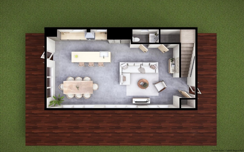 Rendering of the 3D Floor Plan of First Floor of Residence